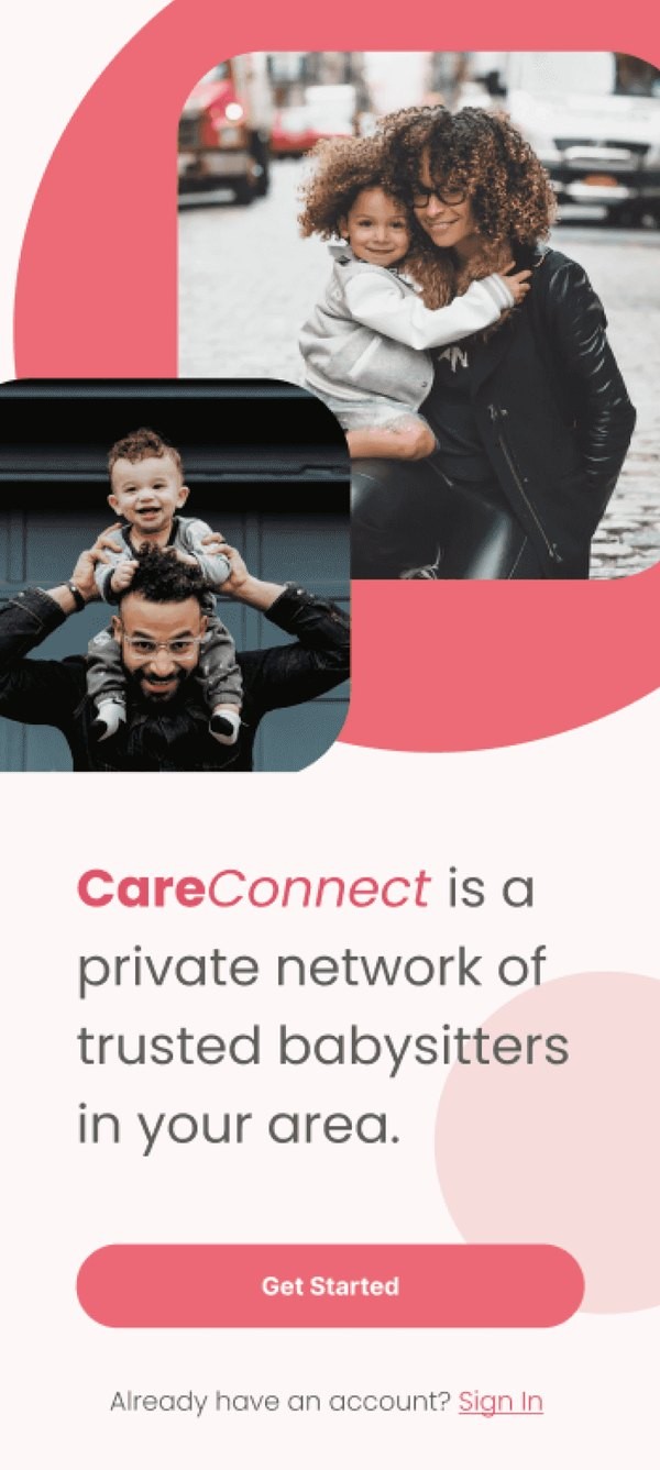 CareConnect welcome screen