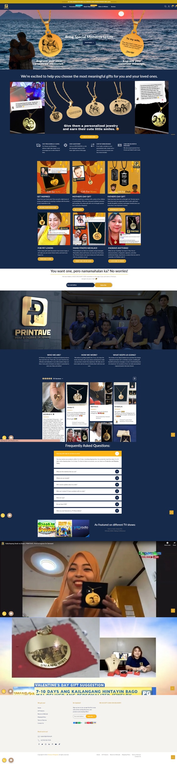Printave homepage before the rebuild: dark navy layout with mixed styles